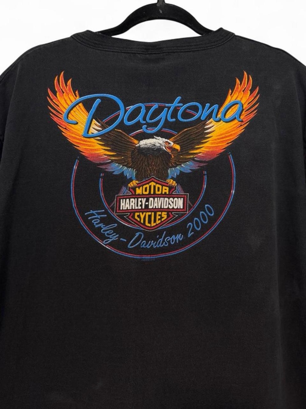 Vintage Harley Davidson Motorcycles Bald Eagle henley t-shirt size large